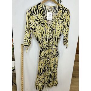 NEW !! ESQUALO Wrap Dress,‎ Print Wrap Dress, 3/4 Sleeve Dress, US 6EU 36